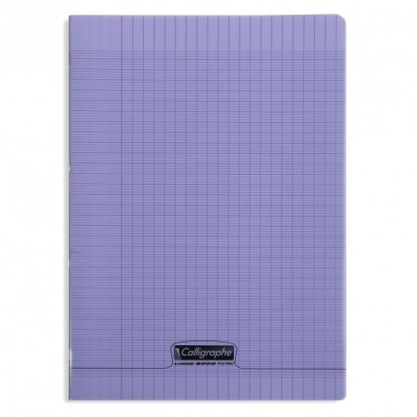 Cahier polypro Calligraphe format A4 21x29,7 96p grands carreaux (séyès) -  violet