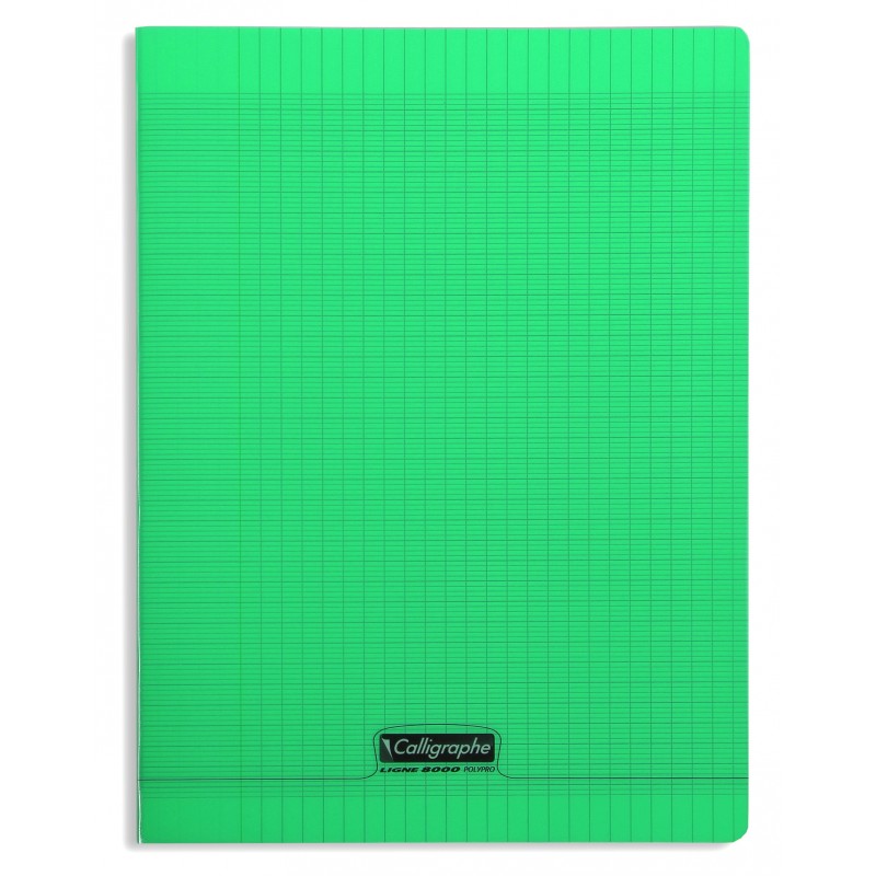 Cahier Polypro 17X22 192P Grands Carreaux Seyes Vert Calligraphe pas cher