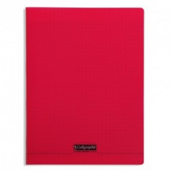 Cahier polypro Calligraphe grand format 24x32 48p grands carreaux (séyès) - rouge