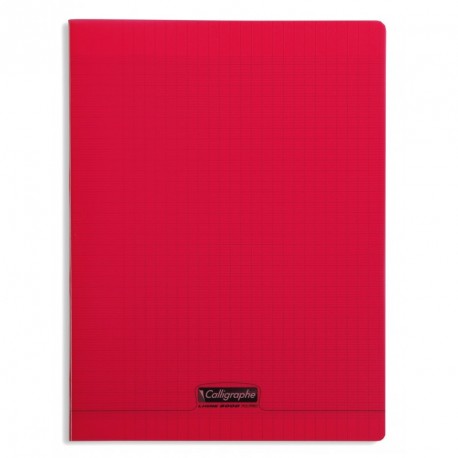 Cahier polypro Calligraphe grand format 24x32 48p grands carreaux (séyès) - rouge