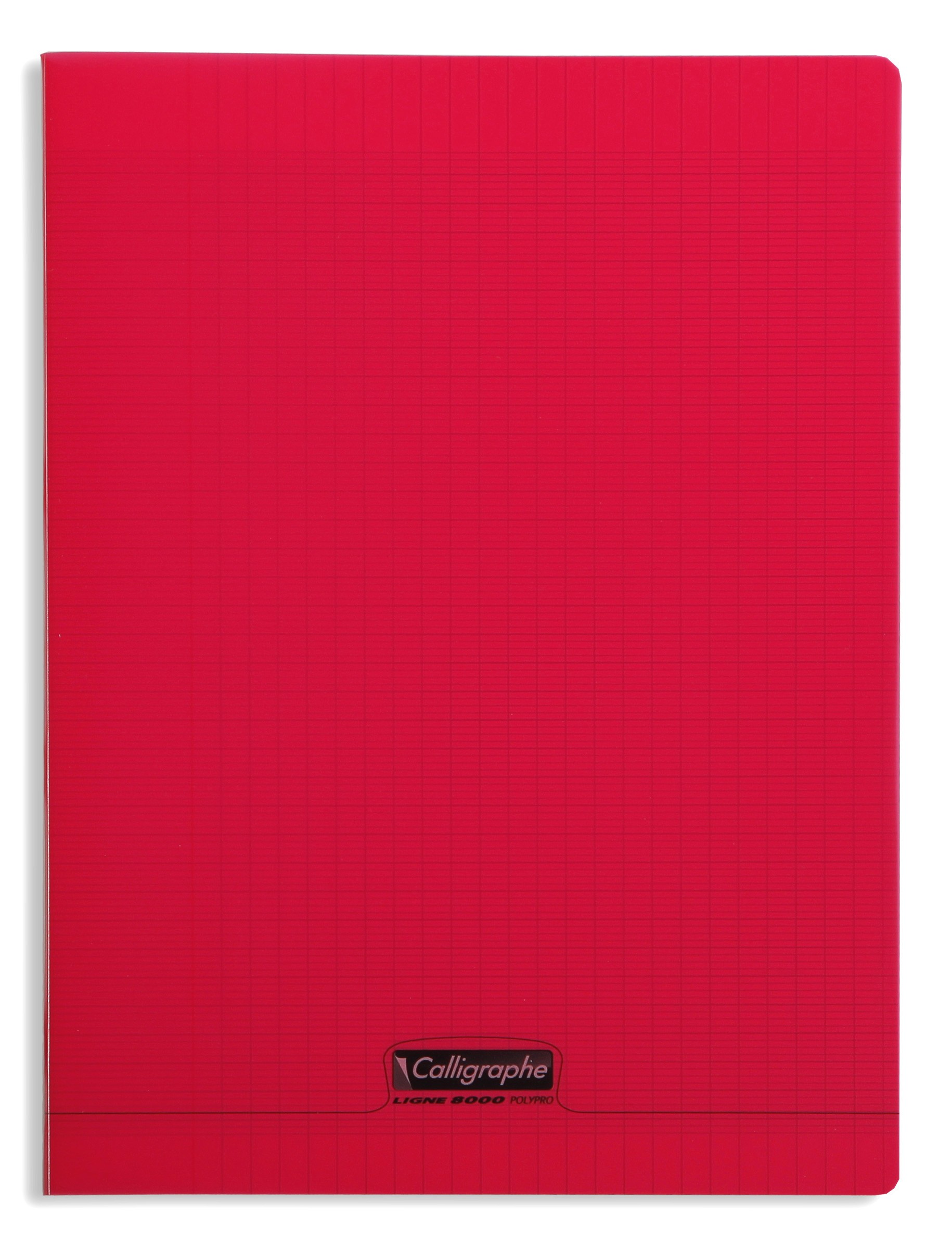 Cahier polypro Calligraphe grand format 24x32 48p grands carreaux (séyès) -  rouge