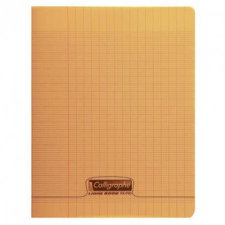 Cahier polypro Calligraphe grand format 24x32 48p grands carreaux (séyès) - orange