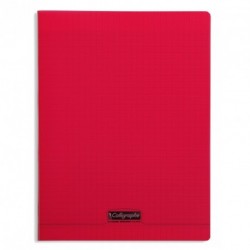 Cahier polypro Calligraphe grand format 24x32 96p grands carreaux (séyès) - rouge