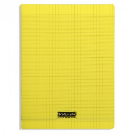 Cahier polypro Calligraphe grand format 24x32 96p grands carreaux (séyès) - jaune