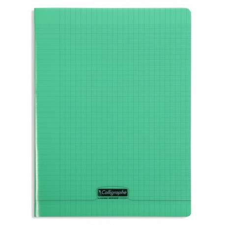 Cahier piqûre 24x32cm grands carreaux seyes 90g 96p polypro vert - Super U,  Hyper U, U Express 