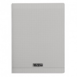 Cahier polypro Calligraphe grand format 24x32 96p grands carreaux (séyès) - gris