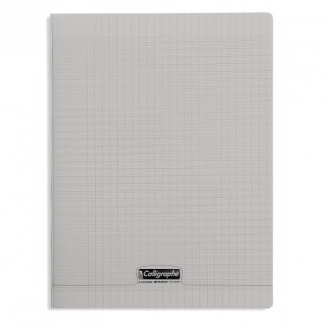 Cahier polypro Calligraphe grand format 24x32 96p grands carreaux (séyès) - gris