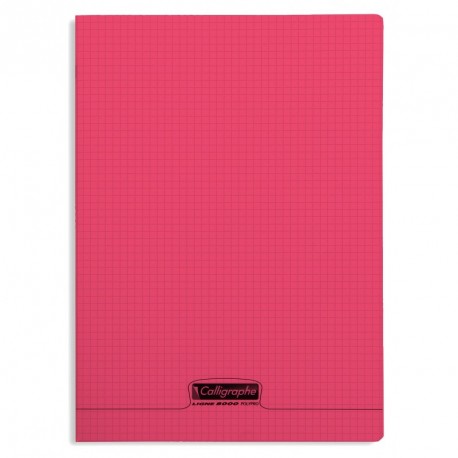 Cahier polypro Calligraphe grand format 24x32 96p petits carreaux (5x5) - rouge