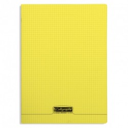 Cahier polypro Calligraphe grand format 24x32 96p petits carreaux (5x5) - jaune