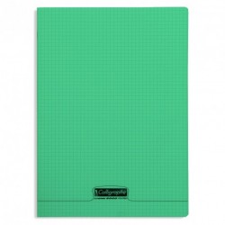 Cahier polypro Calligraphe grand format 24x32 96p petits carreaux (5x5) - vert
