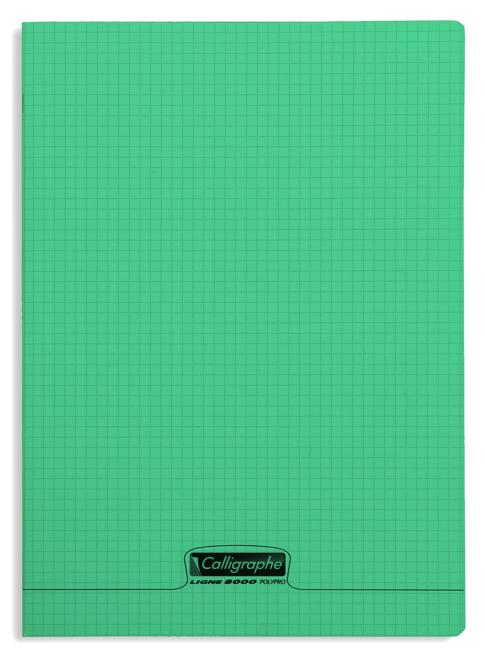Cahier polypro Calligraphe grand format 24x32 96p petits carreaux (5x5) -  vert