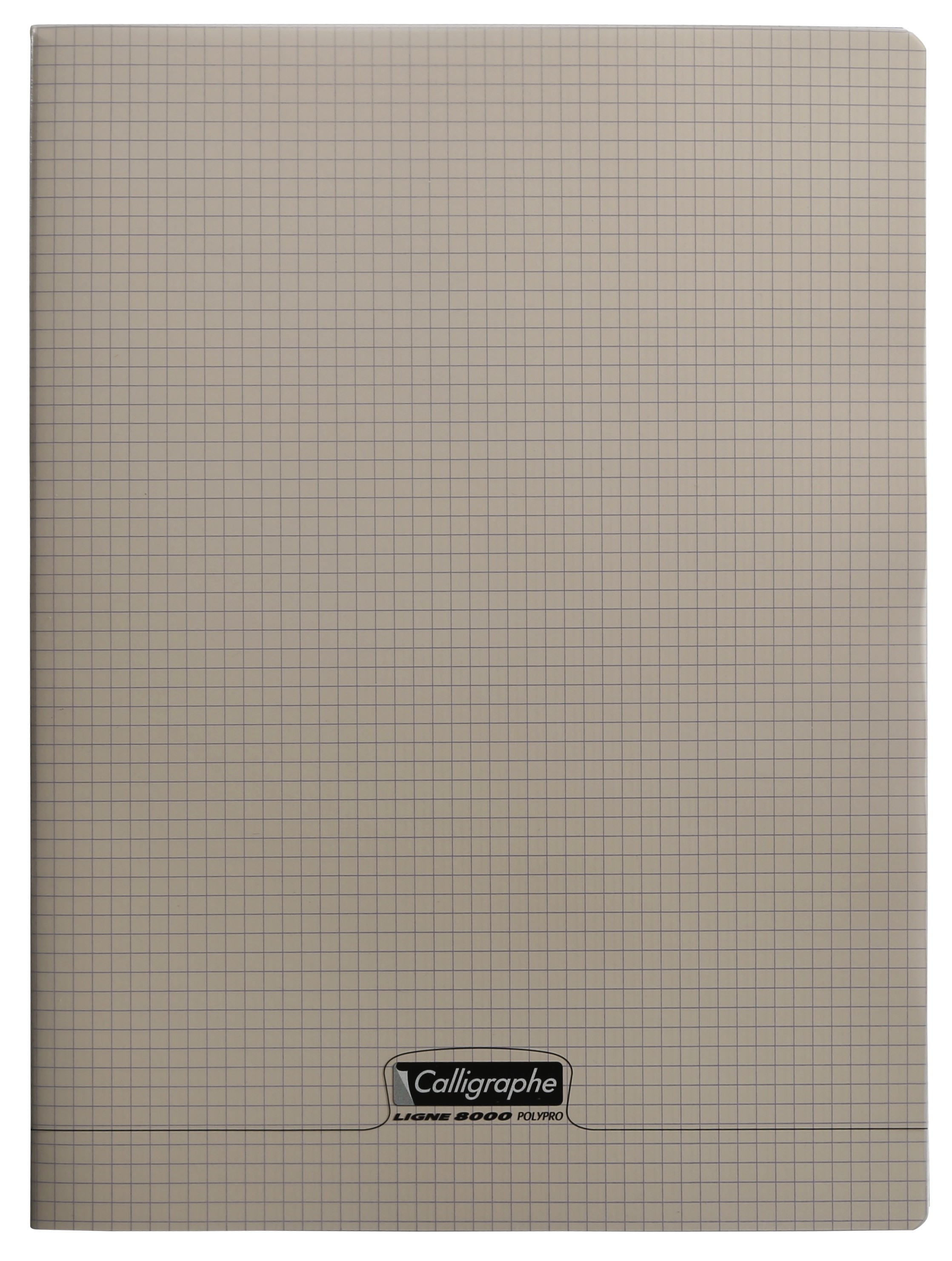 Cahier polypro Calligraphe grand format 24x32 96p petits carreaux (5x5) -  gris