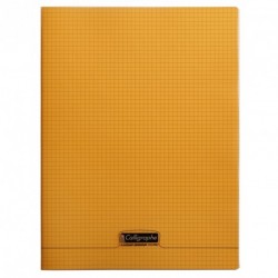 CLAIREFONTAINE Cahier piqué polypro Koverbook 24x32cm 48 pages petits  carreaux 5x5 orange pas cher 