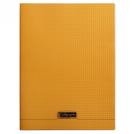 Cahier polypro Calligraphe grand format 24x32 96p petits carreaux (5x5) - orange