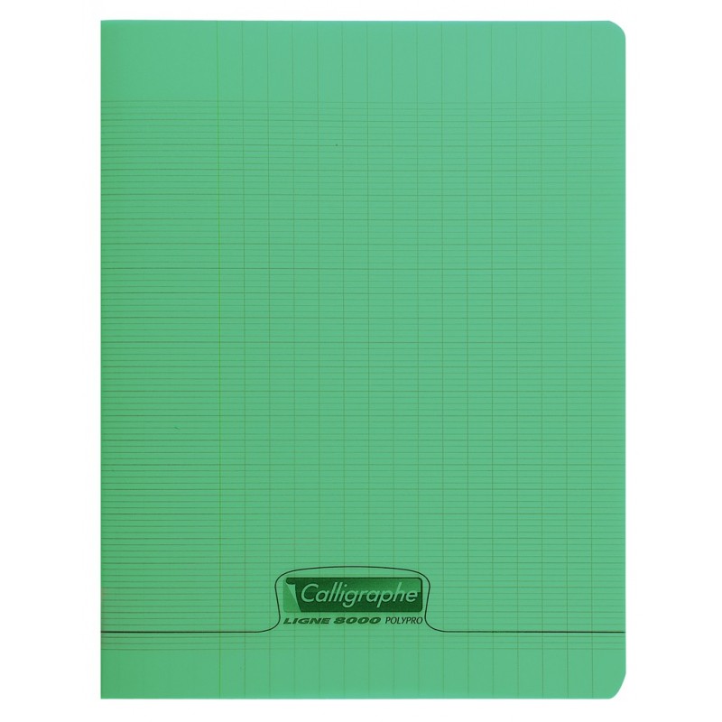 Cahier polypro Calligraphe petit format 17x22 96p grands carreaux (séyès) -  vert