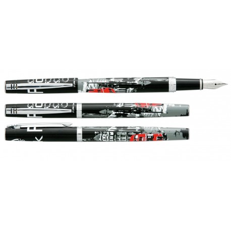 Stylo-plume en métal  PLUMink London Rock - Noir