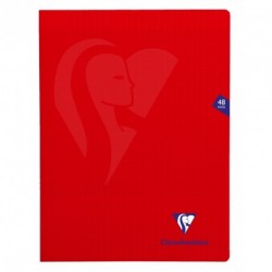 Cahier polypro Mimesys grand format 24x32 48p grands carreaux (séyès) - rouge