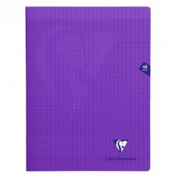 Cahier polypro Mimesys grand format 24x32 48p grands carreaux (séyès) - violet