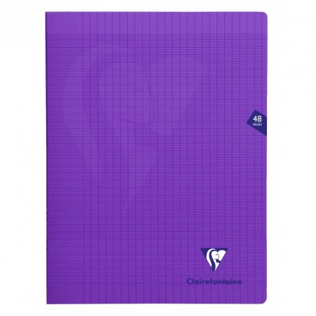 Cahier polypro Mimesys grand format 24x32 48p grands carreaux (séyès) - violet