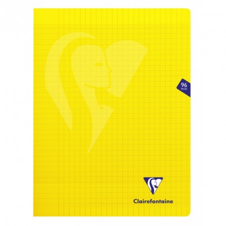 Cahier polypro Mimesys grand format 24x32 96p grands carreaux (séyès) - jaune