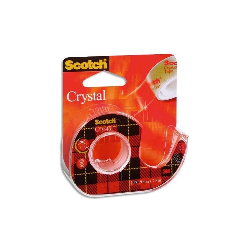 Ruabn adhésif transparent Scotch Crystal 19mm x 33m avec dévidoir