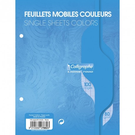 Feuille simple vert 17x22 grand carreaux 60g - Paquet de 48F