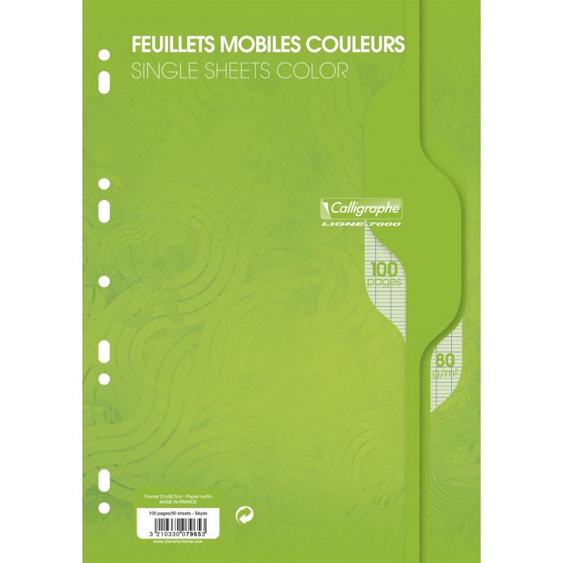 AX-EDUC - Feuilles simples - 100pgs - Grands carreaux