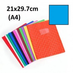 Protège-cahier format A4 21x29,7 avec porte étiquette - bleu