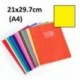 Protège-cahier format A4 21x29,7 avec porte étiquette - jaune