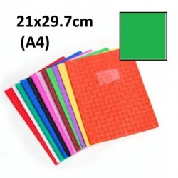 Protège-cahier format A4 21x29,7 avec porte étiquette - vert