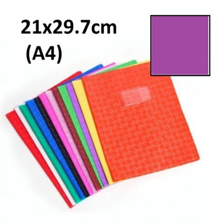 Protège-cahier format A4 21x29,7 avec porte étiquette - violet