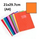Protège-cahier format A4 21x29,7 avec porte étiquette - orange
