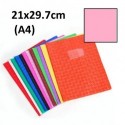 Protège-cahier format A4 21x29,7 avec porte étiquette - rose