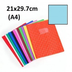 Protège-cahier format A4 21x29,7 avec porte étiquette - bleu clair