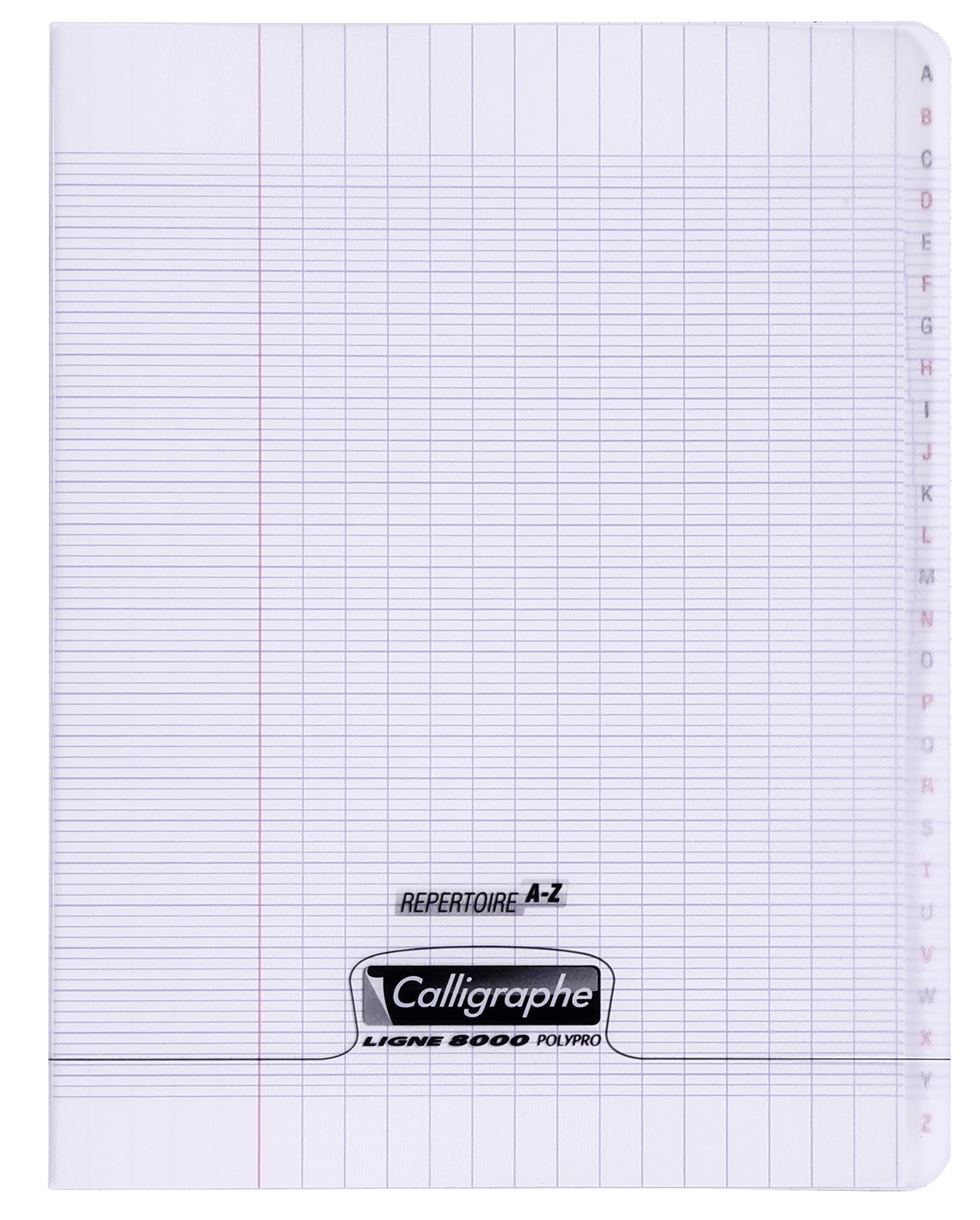 Répertoire polypro Calligraphe format 17x22 96p grands carreaux (séyès) -  incolore