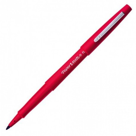 Stylo-feutre paper mate flair fine nylon pointe durable douce fine  résistante pression clip métal couleur rouge