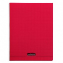 Cahier polypro Calligraphe grand format 24x32 192p grands carreaux (séyès) - rouge