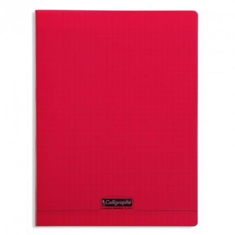 Cahier polypro Calligraphe grand format 24x32 192p grands carreaux (séyès) - rouge